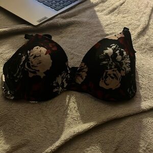 Rose print bra